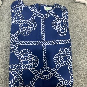 NWT sleeveless blue white nautical shift dress